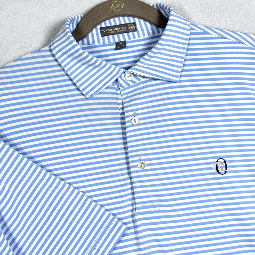 Peter Millar Oakmont Country Club Polo Shirt Mens Medium Performance Golf Stripe